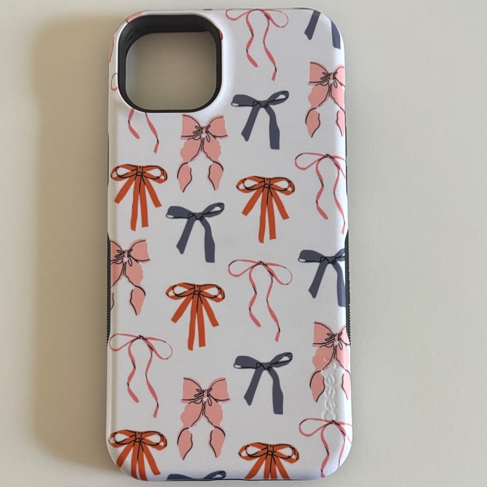Chic Bow Design Phone Case - Pink, Orange, Gray